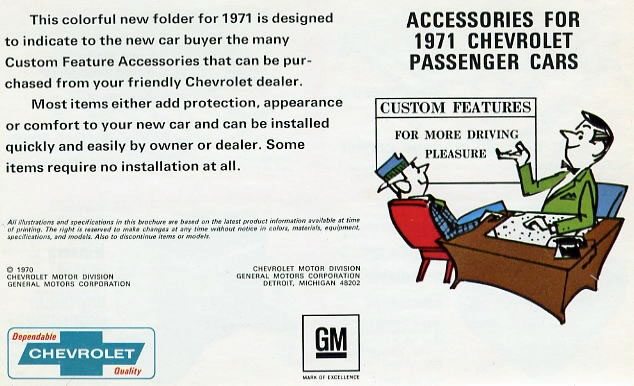 1971 Chevrolet Accessories Booklet Page 8